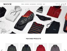 Tablet Screenshot of nicceclothing.com